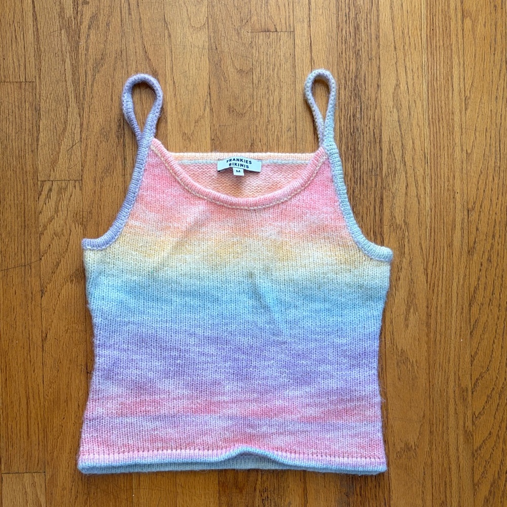 Frankie's Bikinis Pastel Ombre Knit Cami - Pink, Yellow, Blue, Purple